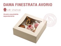 SCATOLE CON FINESTRA TRASPARENTE per muffin, cupcake, torte, dolci, semifreddi, tartine